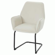 Décoshop26 - Chaise de salle à manger x1 avec accoudoirs en tissu beige crème 04_0006296 - beige 3000261691495 Décoshop26 - Chaise de salle à manger x1 avec accoudoirs en tissu beige crème 04_0006296 - beige 3000261691495