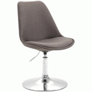Décoshop26 - Chaise de salle à manger x1 pivotante hauteur réglable en tissu gris foncé et pied trompette en métal chromé 10_0003787 - gris 3000 Décoshop26 - Chaise de salle à manger x1 pivotante hauteur réglable en tissu gris foncé et pied trompette en métal chromé 10_0003787 - gris 3000