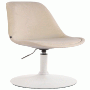 Décoshop26 - Chaise de salle à manger x1 pivotante hauteur réglable en velours blanc et pied trompette en métal blanc 10_0008256 - blanc métal 30