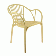 Fauteuil d'extérieur Rattan en polypropylène coloris beige - par 4