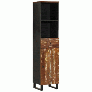 Helloshop26 - Armoire de salle de bain bois de récupération massive 38 x 33 x 160 cm grand espace de rangement style contemporain en 02_0047137 - Bo
