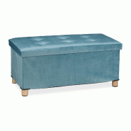 Helloshop26 - Banquette de rangement en velours matelassée 34 x 76 x 38 cm espace de stockage polyvalent style moderne en velours 13_0010921 - Bois m