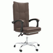 Helloshop26 - Chaise fauteuil siège pivotante de inclinable de bureau informatique étude similicuir brun 02_0024253 - métal 3000215335611