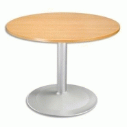 Sodematub table ronde d100 cm, épaisseur 2,5 cm - pied tulip d80 cm, hauteur cm hêtre aluminium