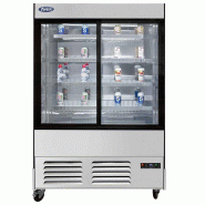 Vitrine libre service portes coulissantes ATOSA-YLM en acier inoxydable avec éclairage LED