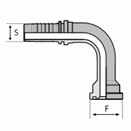 6000 PSI - Série forte - 90° Courbe haute (SFS90LD) - 12 , 3/4" , 19 , 16 , 1" , 47.6 , 9.5