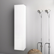 AQA Design Colonne de salle de bain en mélamine ASTRA blanche. L.35 P.32 H.160 MPAS491-O1 - blanc Bois manufacturé MPAS491-O1