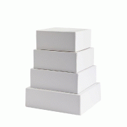 Boîte pâtissière en carton blanc 18x18x8cm - paquet de 50 - 250gsm