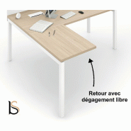 Bureau avec retour dégagé Yard - MARTEX - 160, Blanc