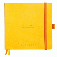 Carnet souple Goalbook Rhodiarama jonquille A5, 240p./120 feuilles ivoire 90 g/m², quadrillé 5x5 - jaune 117776C