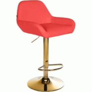 CLP Tabouret de bar Braga Gold similicuir Rouge - rouge polyester 325361 CLP Tabouret de bar Braga Gold similicuir Rouge - rouge polyester 325361