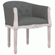 Décoshop26 - Chaise de salle à manger design vintage dossier arrondi capitonné en tissu gris foncé cadre en bois DEC025172 - gris 3000255106899 Décoshop26 - Chaise de salle à manger design vintage dossier arrondi capitonné en tissu gris foncé cadre en bois DEC025172 - gris 3000255106899
