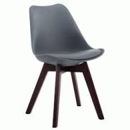 Décoshop26 - Chaise de salle à manger x1 design scandinave en PVC et plastique gris et piètement à 4 pieds en bois marron 10_0003294 - marron 300 Décoshop26 - Chaise de salle à manger x1 design scandinave en PVC et plastique gris et piètement à 4 pieds en bois marron 10_0003294 - marron 300