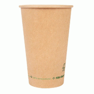 Gobelet boisson chaude Feel Green 100% compostable carton brun 48cl - par 1000