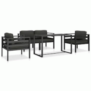 Helloshop26 - Ensemble de canapés 5 pièces avec coussins aluminium anthracite 02_0013554 - 3000738647765 Helloshop26 - Ensemble de canapés 5 pièces avec coussins aluminium anthracite 02_0013554 - 3000738647765