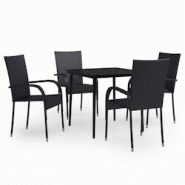 Helloshop26 - Ensemble de salle à manger de jardin meuble extérieur 5 pièces noir 02_0013844 - 3000127931536 Helloshop26 - Ensemble de salle à manger de jardin meuble extérieur 5 pièces noir 02_0013844 - 3000127931536