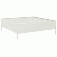 Helloshop26 - Jardinière bac lit surélevé plantes fleurs terrasse jardin de jardin 100 x 100 x 33,5 cm acier blanc 02_0039281 - 3000218579159 Helloshop26 - Jardinière bac lit surélevé plantes fleurs terrasse jardin de jardin 100 x 100 x 33,5 cm acier blanc 02_0039281 - 3000218579159