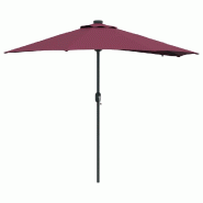 Helloshop26 - Parasol de jardin moderne pliable avec éclairage LED 294 x 150 x 223 cm en polyester bordeaux 02_0058662 - 3000240708992