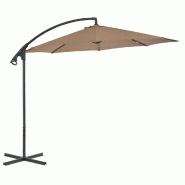 Helloshop26 - Parasol meuble de jardin en porte-à-faux avec poteau en acier 300 cm taupe 02_0008651 - acier 3000461347765