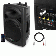 Ibiza Sound Enceinte DJ SONO Mobile amplifiée 1000W lecteur mp3 SLK-15A-USB BT + câble PC - 3701123911521