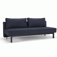 INNOVATION LIVING  CANAPÉ DESIGN SLY CONVERTIBLE LIT 140*200 CM PIEDS MÉTAL NOIR, TISSU MIXED DANCE BLUE