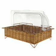 Manne rectangle Rustica + cloche transparente - Manne rectangle Rustica + cloche transparente -