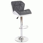 Mendler Tabouret de bar HWC-A92, chaise de bar tabouret de comptoir, hauteur réglable similicuir ~ gris - gris matière synthétique 74245