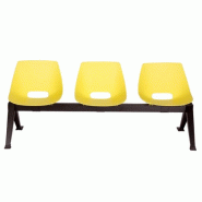 Siege poutre en polypropylene PULL - 3 places, jaune_1