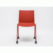 Chaise de réunion coque polypropylène piètement roulettes Chaise de réunion coque polypropylène piètement roulettes