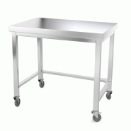 Table de travail en inox 1200 x 600 mm avec renfort sur roulettes PREMIUM / GOLDINOX - inox 3701770803927 Table de travail en inox 1200 x 600 mm avec renfort sur roulettes PREMIUM / GOLDINOX - inox 3701770803927
