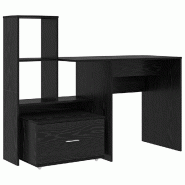 VidaXL Bureau Chêne noir 131,5 x 50 x 106,5 cm Bois d'ingénierie Modèle Titan Élégance - 3337266