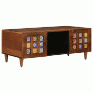 VidaXL Table basse Marron 100 x 54 x 40 cm Bois de mangue massif Modèle Sirius Studio - 4018236
