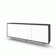 AQA Design Buffet VENBRUK 3 portes en mélamine pierre noire/pierre blanche L.177 P.41 H.74 MP07022 - multicolore Bois manufacturé MP07022