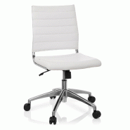 Chaise de bureau / Chaise pivotante TRISHA simili cuir blanc hjh OFFICE - blanc plastique 720003