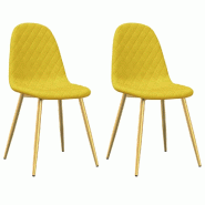 Chaises à manger lot de 2 Jaune moutarde Velours Modèle Fusion Pro - 325675