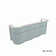 Comptoir d'accueil 3 postes Wave - MDD - Bleu ciel mat, 356_0
