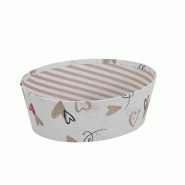 Corbeille ovale Coeurs 23x19x8 cm