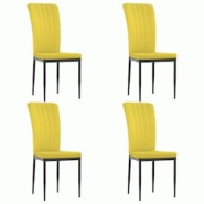 Décoshop26 - Set de 4 chaises de salle à manger en velours jaune moutarde DEC025635 - jaune 3000255358052 Décoshop26 - Set de 4 chaises de salle à manger en velours jaune moutarde DEC025635 - jaune 3000255358052