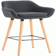 Décoshop26 - Tabouret de bar lounge x1 design scandinave assise en tissu gris foncé pieds en bois repose-pieds en métal 10_0004923 - gris métal 30