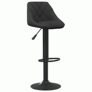 Décoshop26 - Tabouret de bar x1 chaise haute en velours et acier noir DEC029530 - noir 3000257420894
