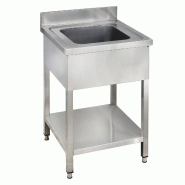 GastroHero Table de lavage Basic 6x6 avec 1 cuve, dosseret et étagère inférieure - inox SPT-BASIC6X6
