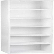 Helloshop26 - Bibliothèque MDF étagère de rangement pour bureau salon salle d'étude avec 6 compartiments 158,4 cm blanc  19_0000210 - 3000244348989