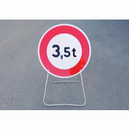 Panneau de signalisation interdiction poids lourd - 3,5 tonnes - Classe 1 - Acier galvanisé