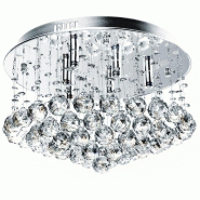 Lustre plafonnier lampe suspendu moderne cristal dÉcoration diamÈtre 45 cm 2401031