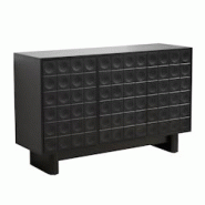 Oviala Business Buffet 3 portes moderne rectangulaire L124 cm noir - noir Bois massif 113593 Oviala Business Buffet 3 portes moderne rectangulaire L124 cm noir - noir Bois massif 113593