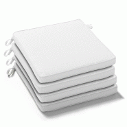 Oviala Business Lot de 4 galettes de chaise polyester 40x40x3 cm beige - beige polyester 114967