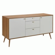 Oviala Business Oviala Buffet scandinave effet bois clair 2 portes 3 tiroirs 150 cm blanc - blanc Bois massif 113680 Oviala Business Oviala Buffet scandinave effet bois clair 2 portes 3 tiroirs 150 cm blanc - blanc Bois massif 113680