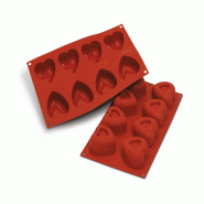 Schneider - Moule en silicone cœur "Passion", Ø 64 x 62 mm, hauteur : 32 mm - rouge silicone 115092