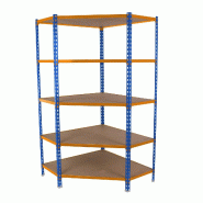 SimonRack Étagère d’angle métallique 1800 mm, Tablettes en Bois, 200 kg par Niveau, Bleu - Maderclick Corner - bleu métal 8425437135217