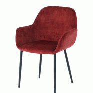 SIT Möbel Ensemble de 2 fauteuils en velours SIT | Accoudoirs évasés | Revêtement en velours rouge | Pieds en métal noir | L 48 x P 57 x H 84 cm SIT Möbel Ensemble de 2 fauteuils en velours SIT | Accoudoirs évasés | Revêtement en velours rouge | Pieds en métal noir | L 48 x P 57 x H 84 cm
